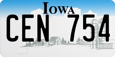 IA license plate CEN754