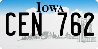 IA license plate CEN762