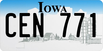 IA license plate CEN771