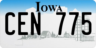 IA license plate CEN775