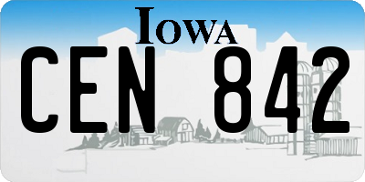 IA license plate CEN842