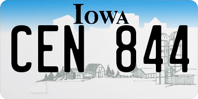 IA license plate CEN844