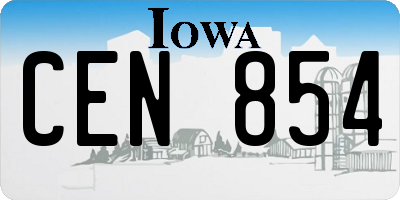 IA license plate CEN854