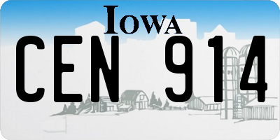 IA license plate CEN914