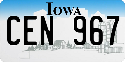 IA license plate CEN967