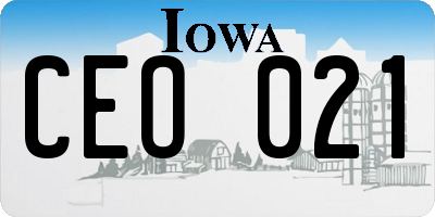 IA license plate CEO021
