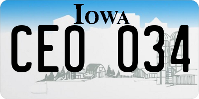 IA license plate CEO034