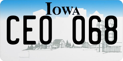 IA license plate CEO068