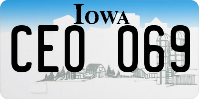 IA license plate CEO069