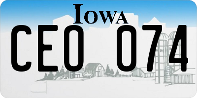 IA license plate CEO074