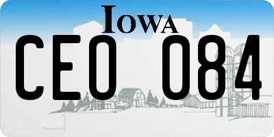 IA license plate CEO084