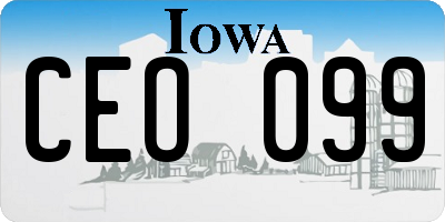 IA license plate CEO099