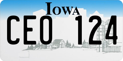 IA license plate CEO124