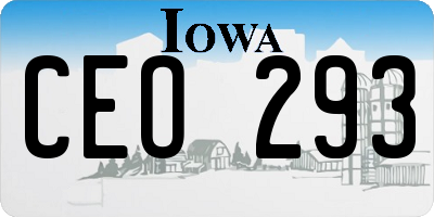 IA license plate CEO293