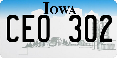 IA license plate CEO302