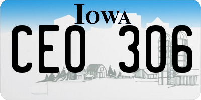 IA license plate CEO306