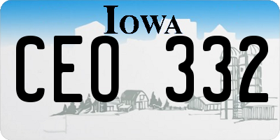 IA license plate CEO332