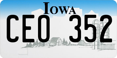 IA license plate CEO352