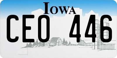 IA license plate CEO446