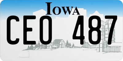 IA license plate CEO487