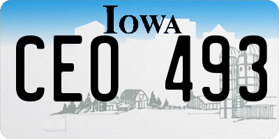IA license plate CEO493
