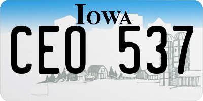IA license plate CEO537