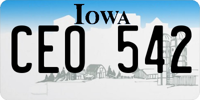 IA license plate CEO542
