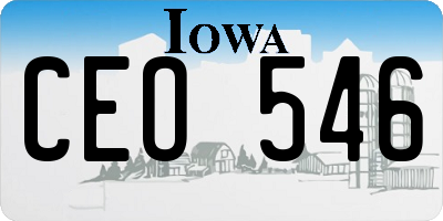 IA license plate CEO546