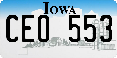 IA license plate CEO553