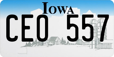 IA license plate CEO557