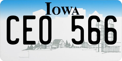 IA license plate CEO566