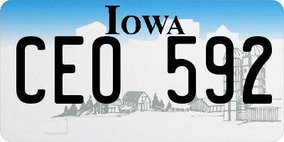IA license plate CEO592