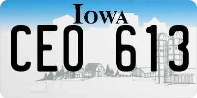 IA license plate CEO613
