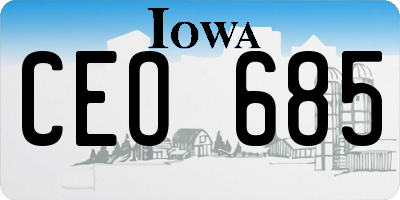 IA license plate CEO685