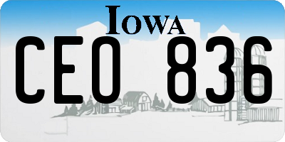 IA license plate CEO836