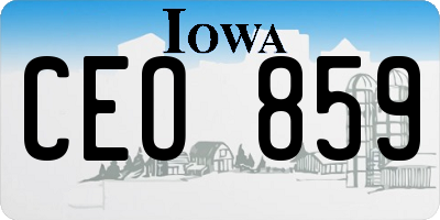 IA license plate CEO859