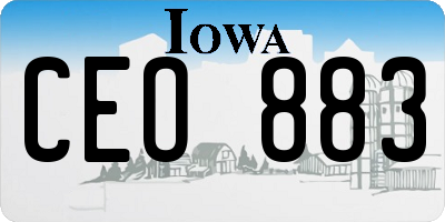 IA license plate CEO883