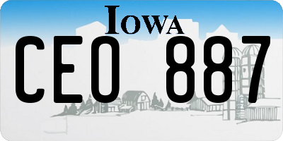 IA license plate CEO887