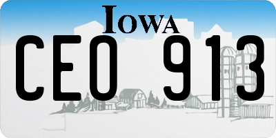 IA license plate CEO913