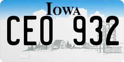 IA license plate CEO932
