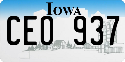 IA license plate CEO937