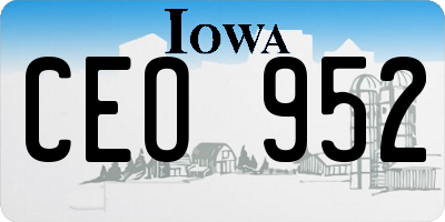 IA license plate CEO952