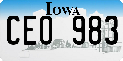 IA license plate CEO983