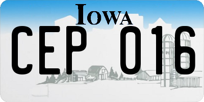 IA license plate CEP016