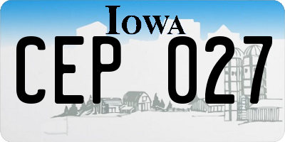 IA license plate CEP027