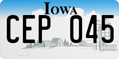 IA license plate CEP045