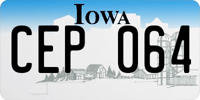 IA license plate CEP064