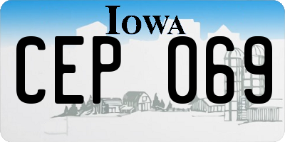 IA license plate CEP069
