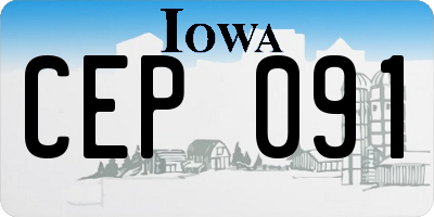 IA license plate CEP091
