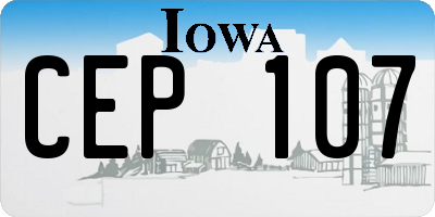 IA license plate CEP107